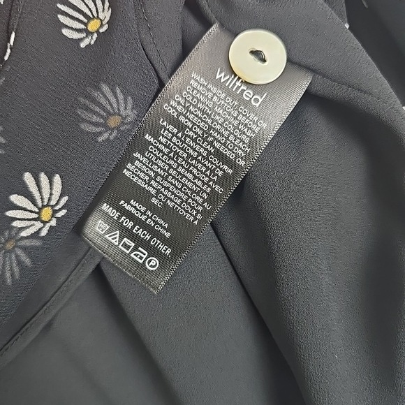 Aritzia Wilfred Daisy Floral Mini Dress 2 Black Grunge Full Button-Front Sheer - Picture 10 of 11